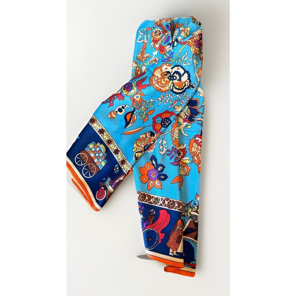 Tree Of Life Scarf Wrap 100 Percent Silk Unique 104x25" Xtra Large Lightweight